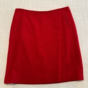 Talbots Vibrant Red Wool Blend Pencil Skirt